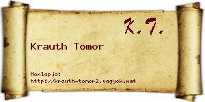 Krauth Tomor névjegykártya